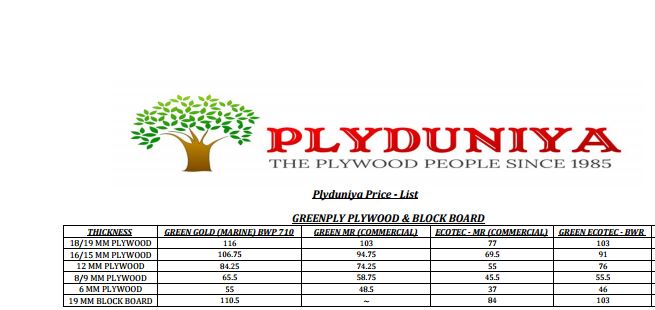 Greenply Plywood Price List in Bangalore