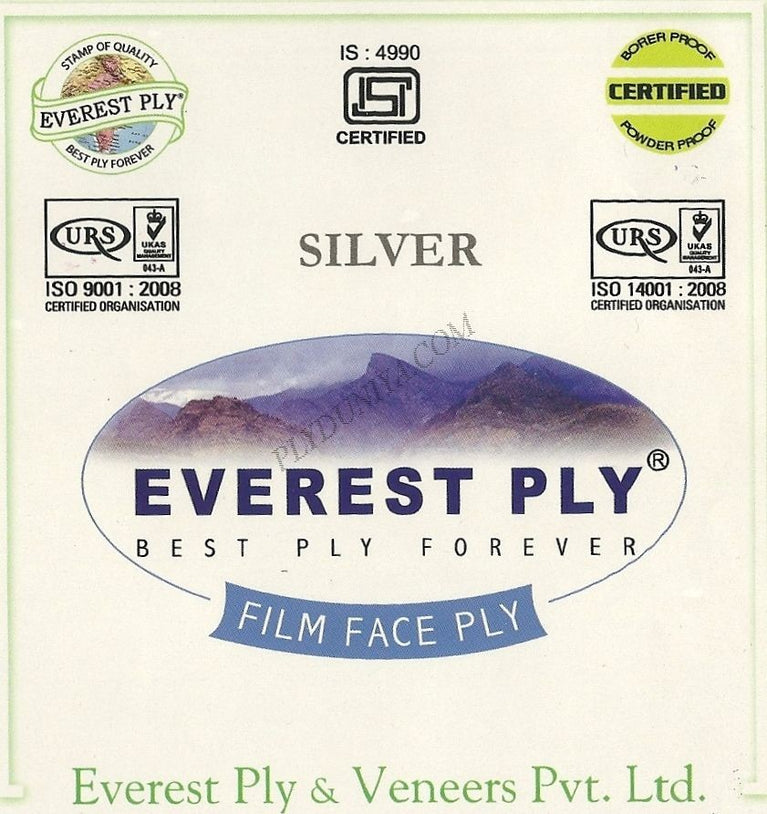Everest Shuttering (Film Faced) Plywood - Silver (30Kg) Thickness 12 Mm Shuttering